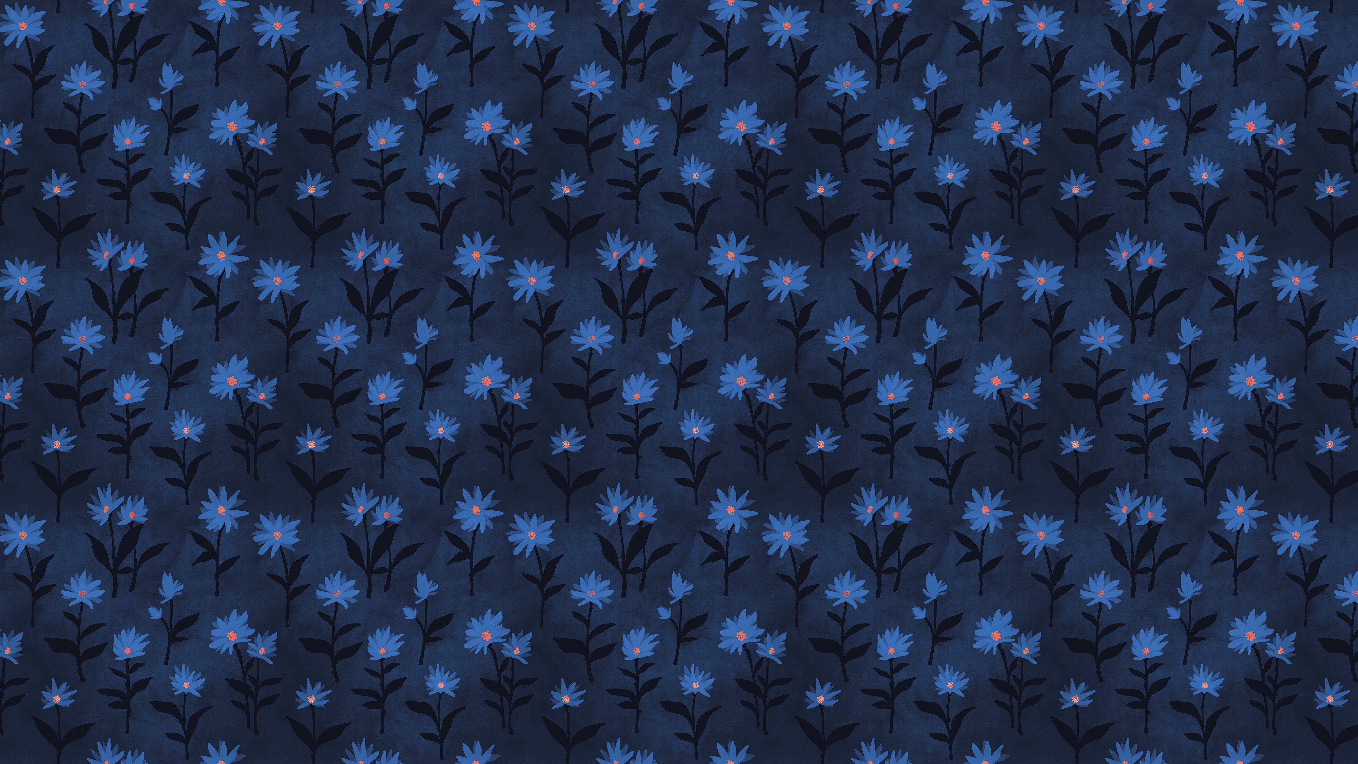 Blue Floral Wallpaper StickerBrand