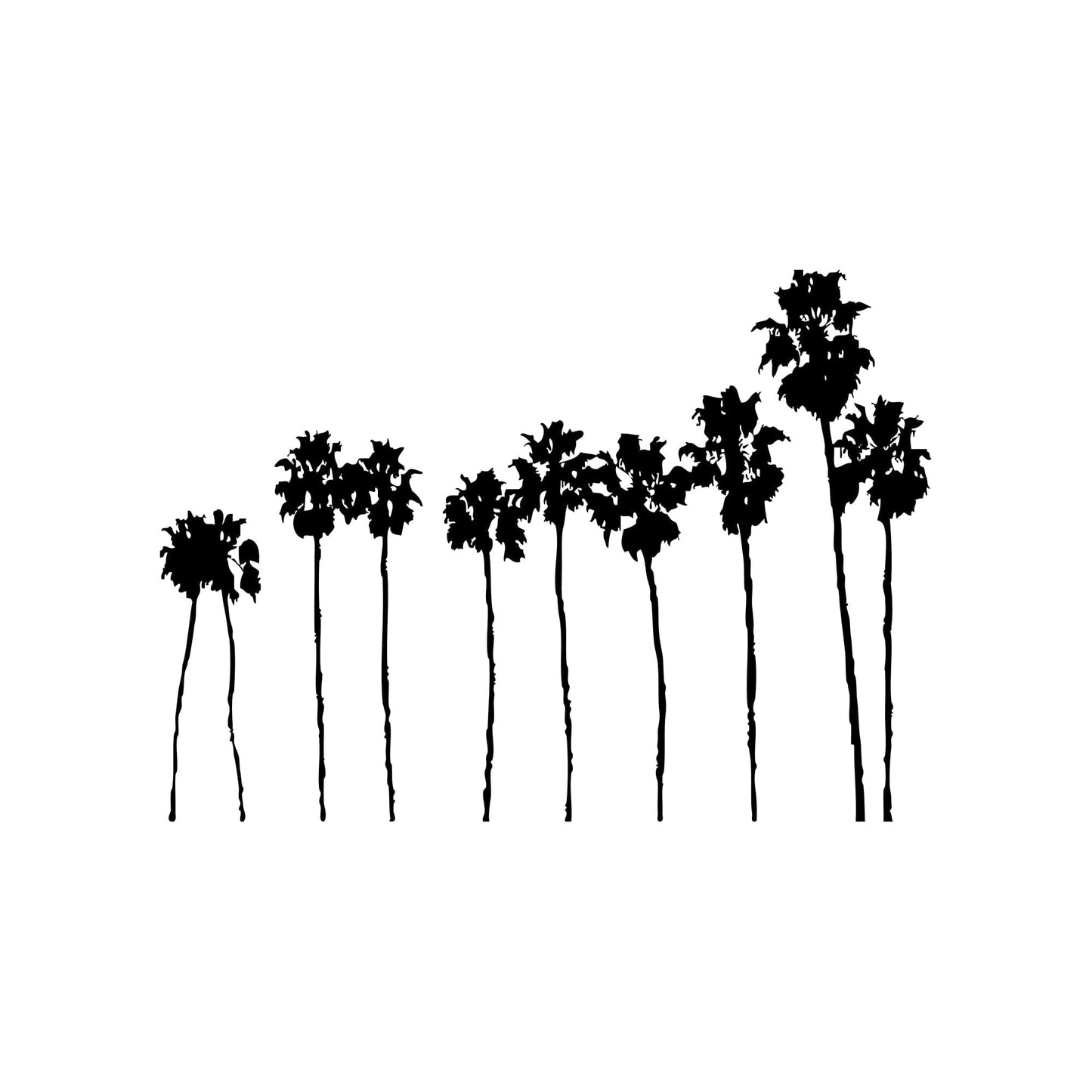 SoCal Roll of Palm Trees Wall Decal. Sunset Blvd LA California Palm Trees. #169