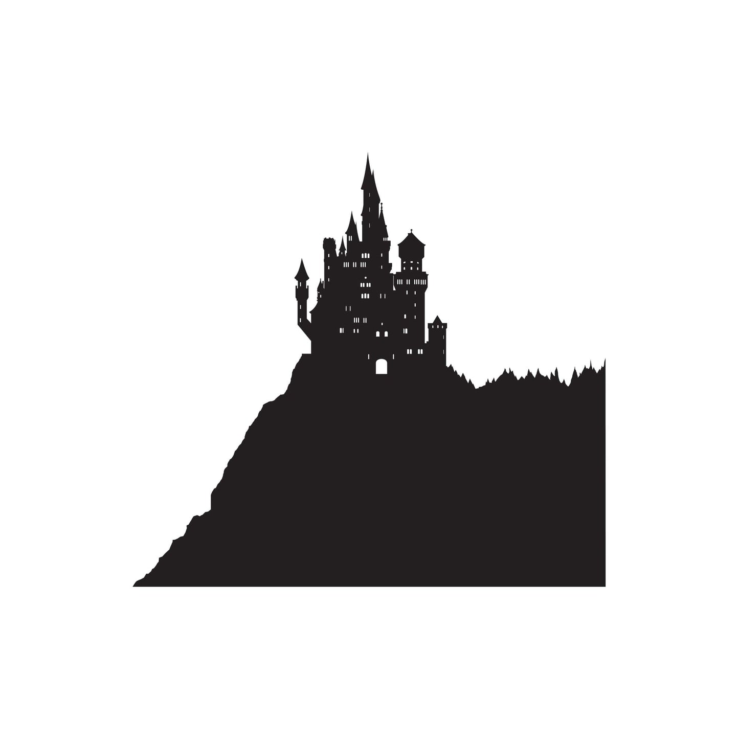 Medieval Castle On Mountain Top Wall Decal Sticker. #KTudor101