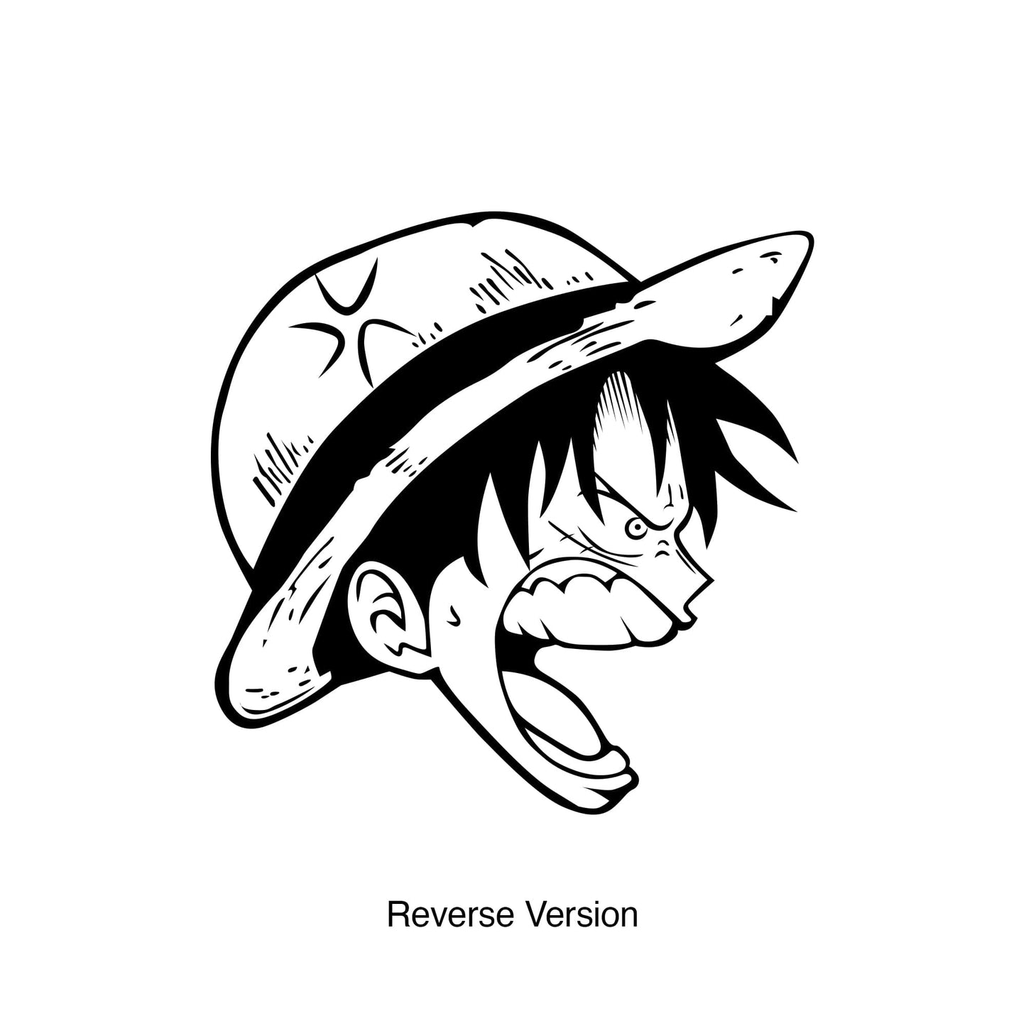 Screaming Straw Hat Pirate Anime Wall Decal #A1006