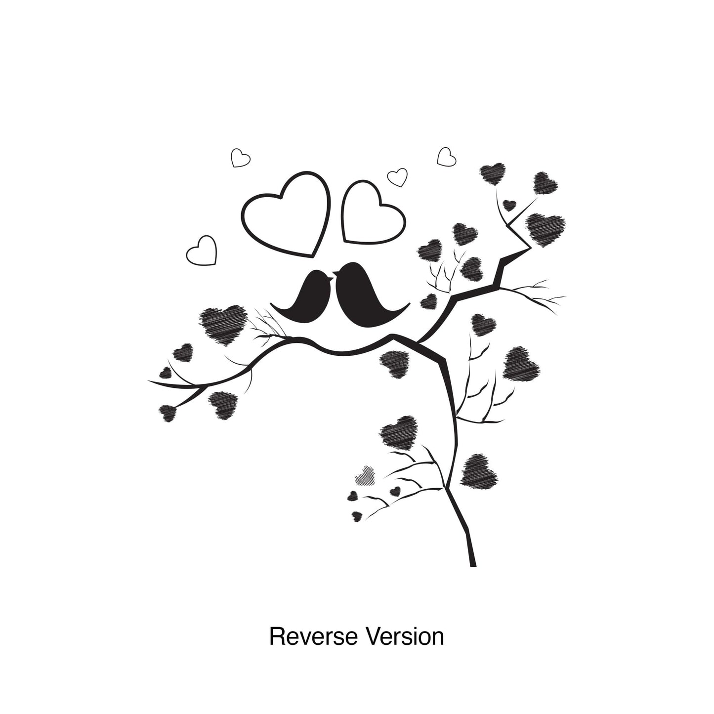 Vinyl Wall Decal Sticker Birds in Heart Tree #1141