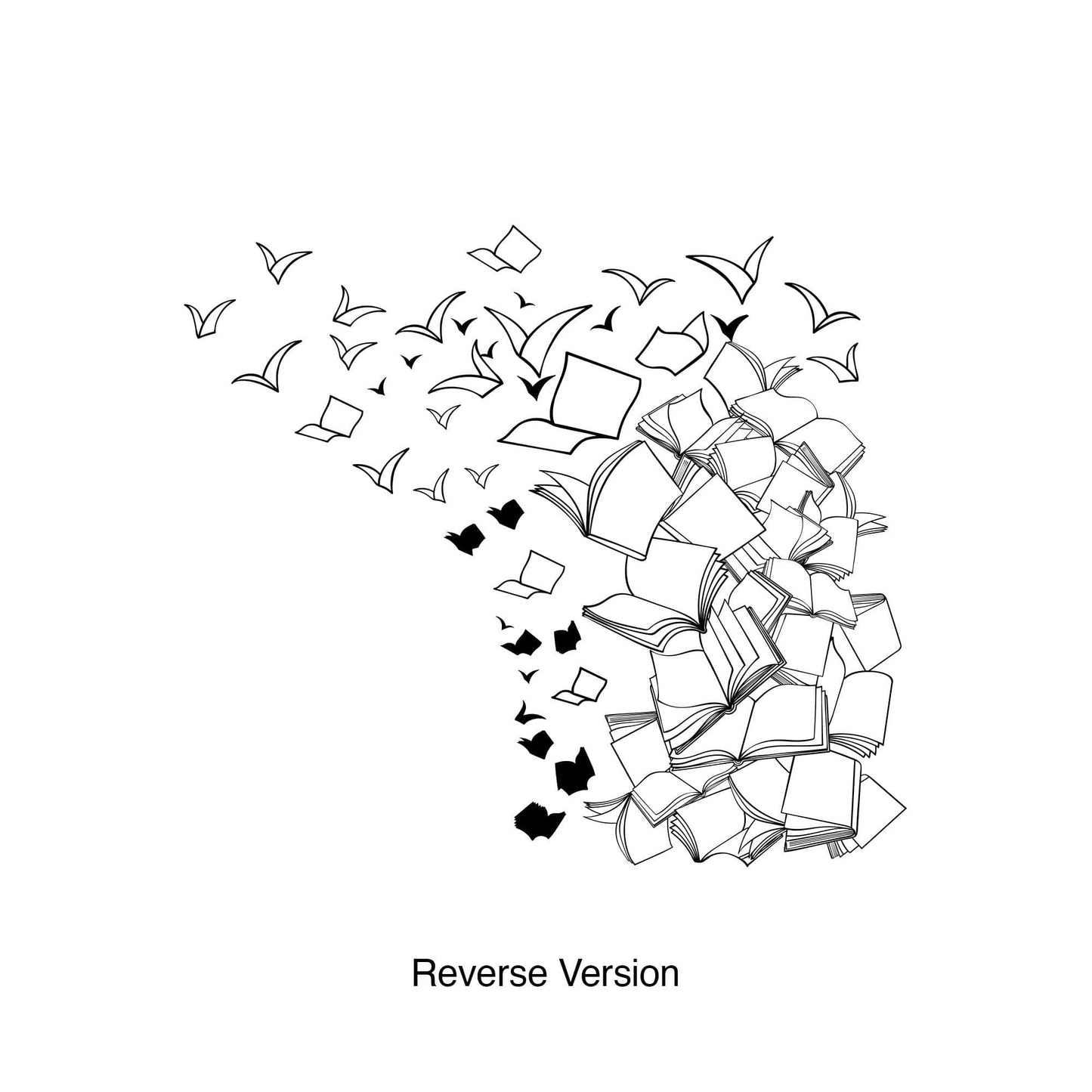 Flying Library Books Vinyl Wall Decal #6261