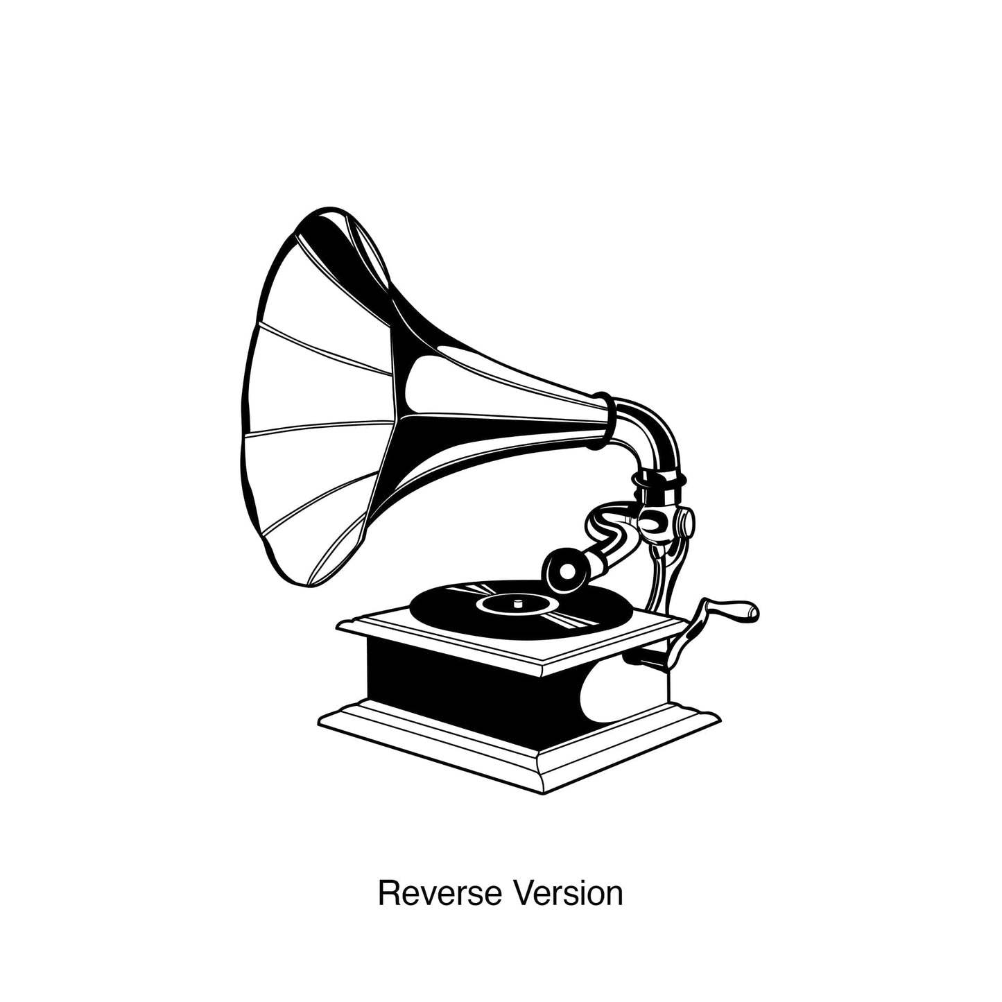 Retro Antique Record Phonograph Wall Decal. #408