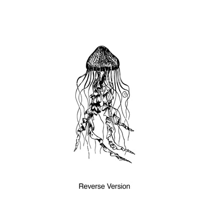 Black jellyfish decal on a white background.