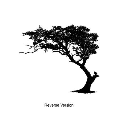 Black tree decal on a white background.