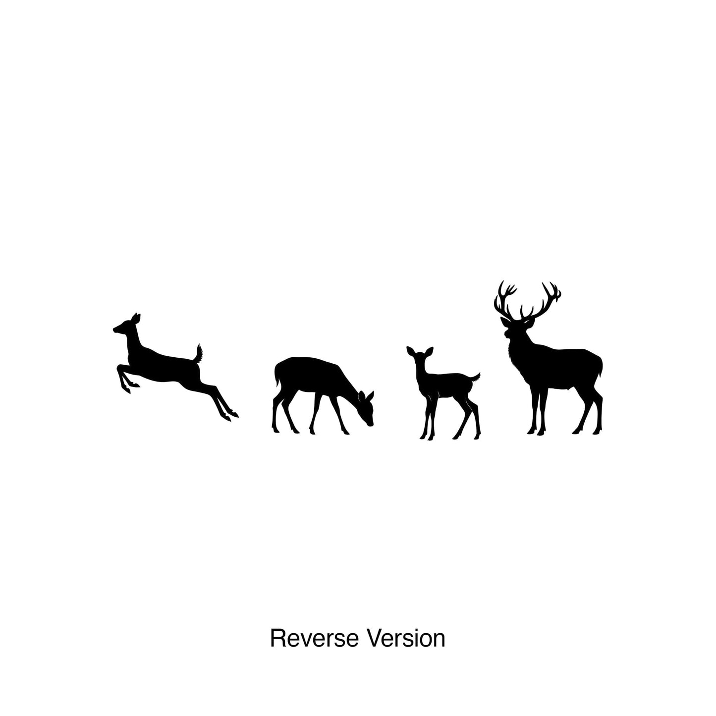 Family of Deer Wall Decals. Set of 4 Woodland Forest Animal. #7046