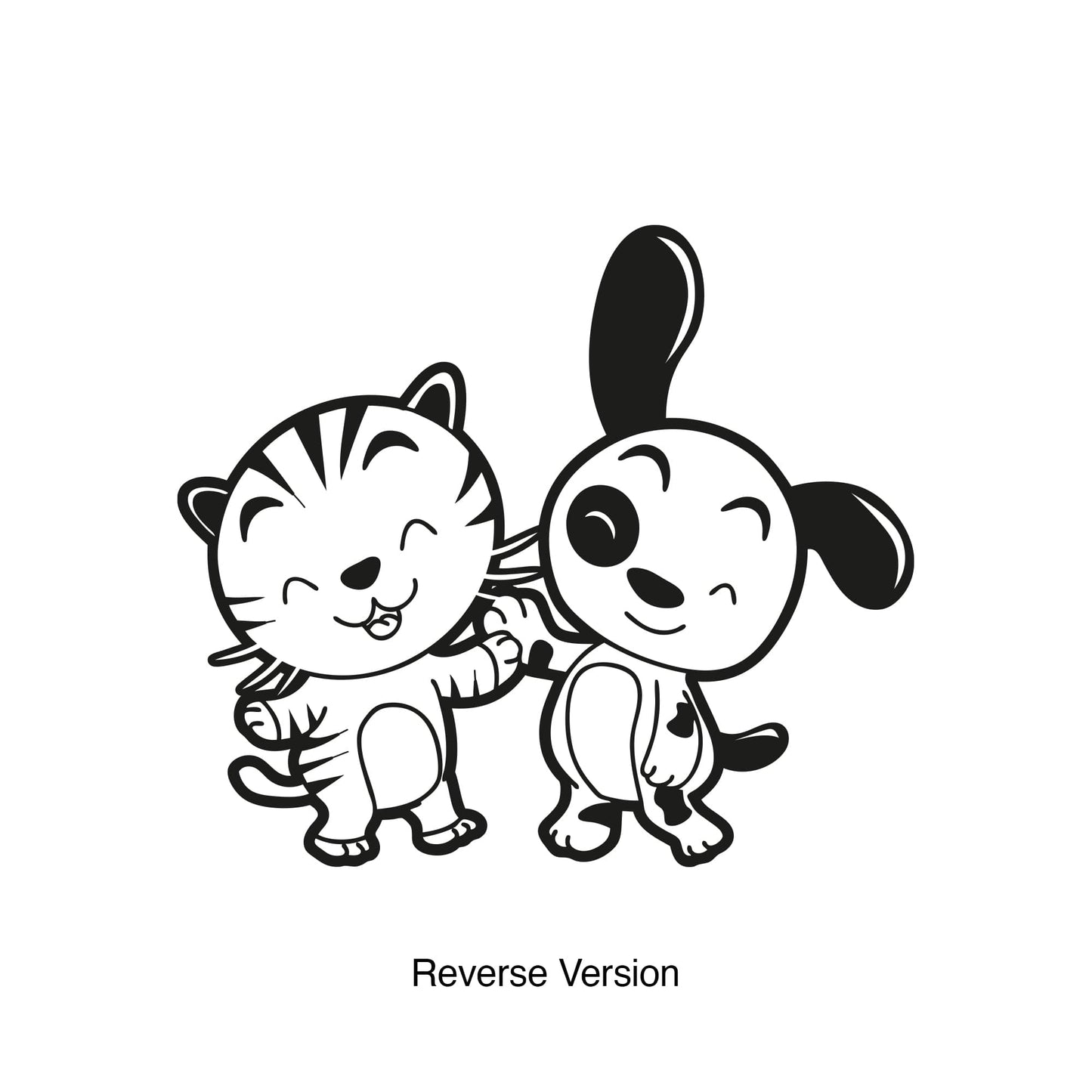 Vinyl Wall Decal Sticker Happy Puppy and Kitty #OS_AA604