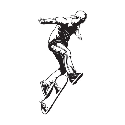 Skater Kick Flip Skateboard Wall Decal Sticker #296