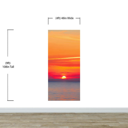 Red Sky Sunset over Beach Wall Mural Decal Sticker #6005