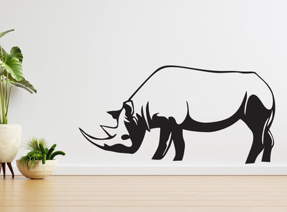 Rhino Wall Decal Sticker. Rhinoceros African Wall Theme. #611