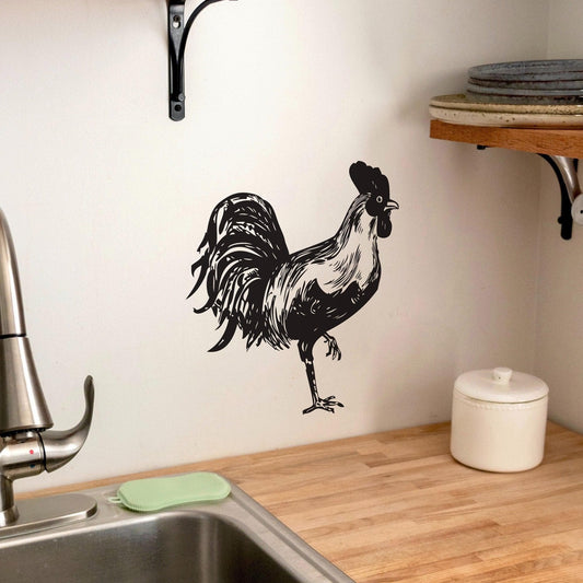 Rooster Vinyl Wall Decal Sticker. #655