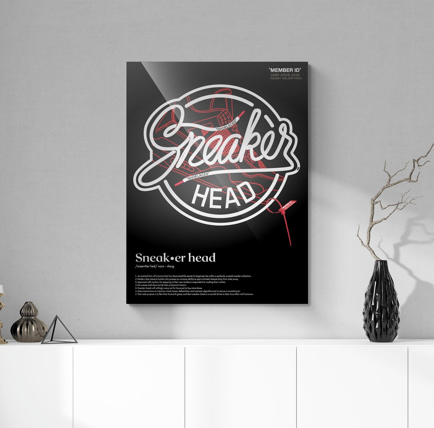 Personalized Sneakerhead Wall Art. Acrylic Glass Print / Canvas Print. #6612