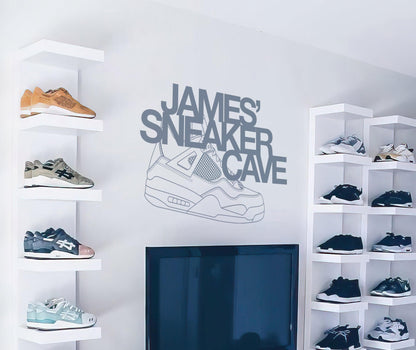 Sneakerhead Decor. Hypebeast Decor. Custom Personalized Name 'Sneaker Cave' Wall Decal Sticker. #6636