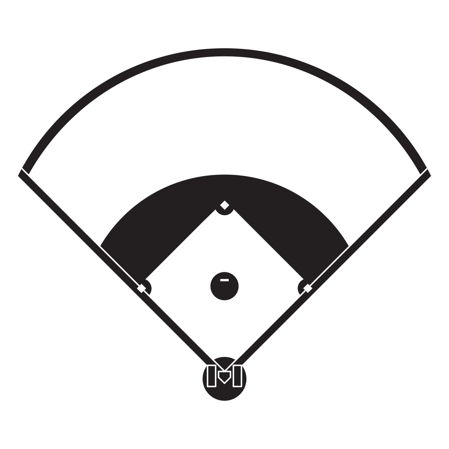 Baseball Field Diagram Wall Decal Sticker. #6659