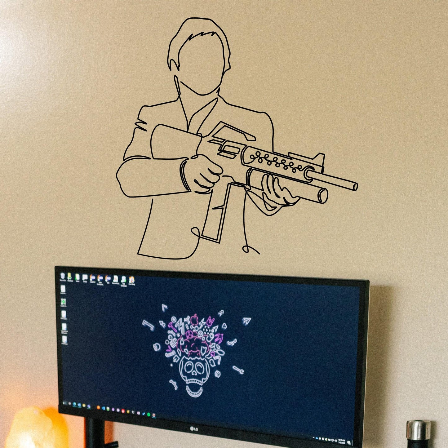 Scarface Line Art Wall Decal Sticker. Home Theater Wall Art Tony Montana Art. #6661