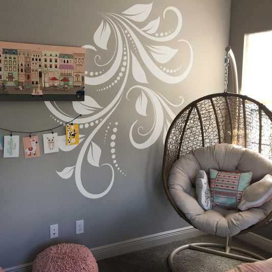 Swirl Flower Floral Wall Decal Home Decor. #705