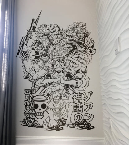 The Strength of the Pirate King. All of Luffy's Gears - Anime Wall Decal. #A1001
