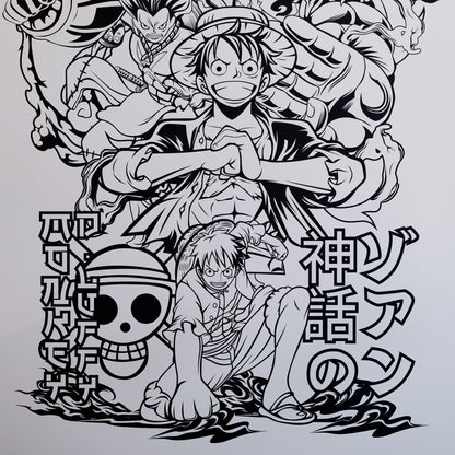 The Strength of the Pirate King. All of Luffy's Gears - Anime Wall Decal. #A1001