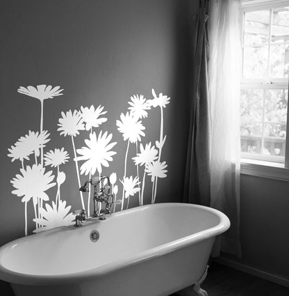Large Daisies Flowers Wall Decal. #AC141