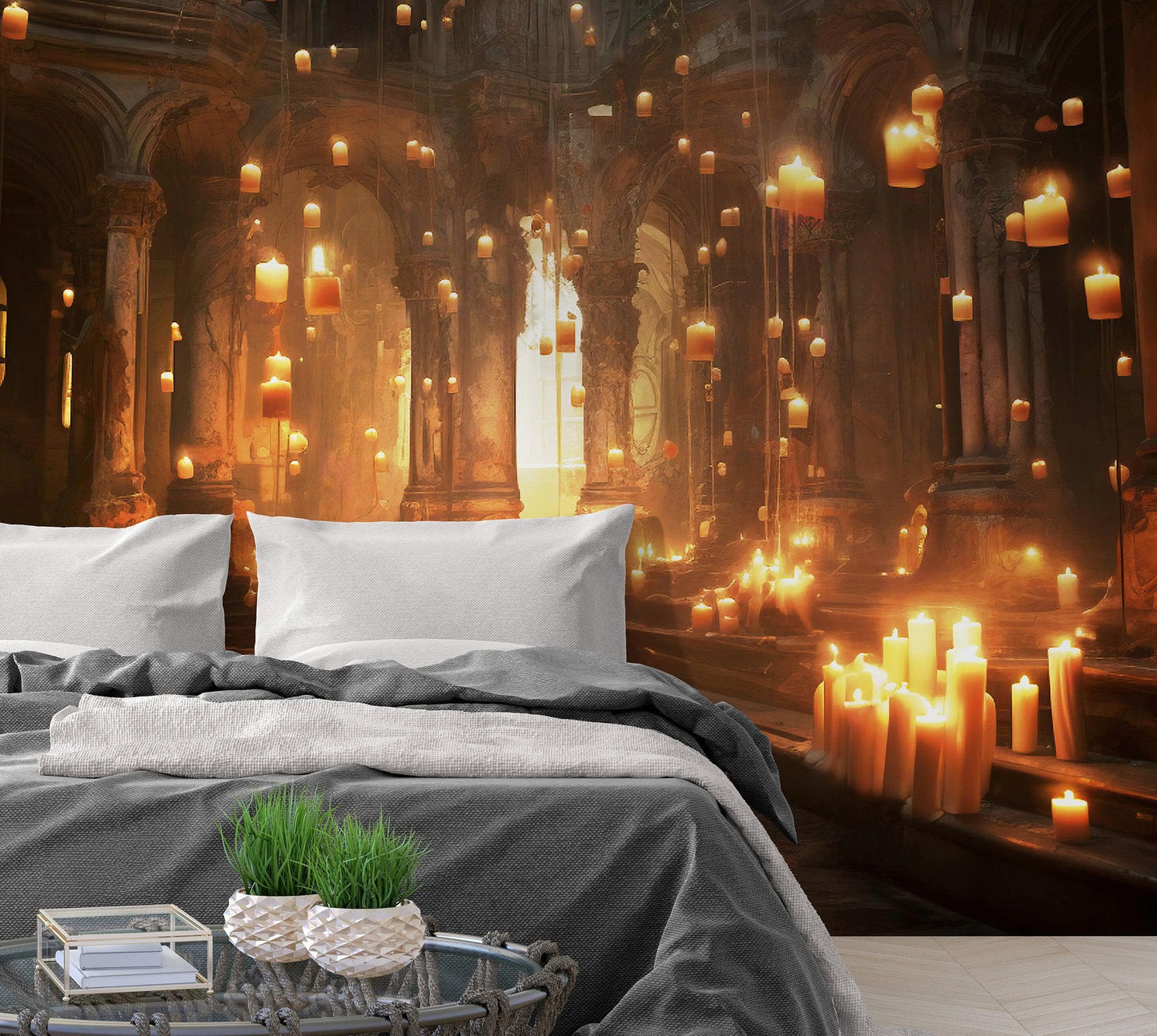 Floating Candles /  Great Hall Room Wallpaper /  Wizardly World Wall Mural. #6764