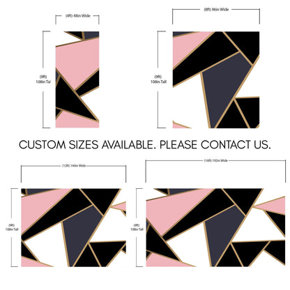 Modern Decor Gold, Black and Pink Mosaic Peel and Stick Wallpaper | Removable Wall Mural #6210