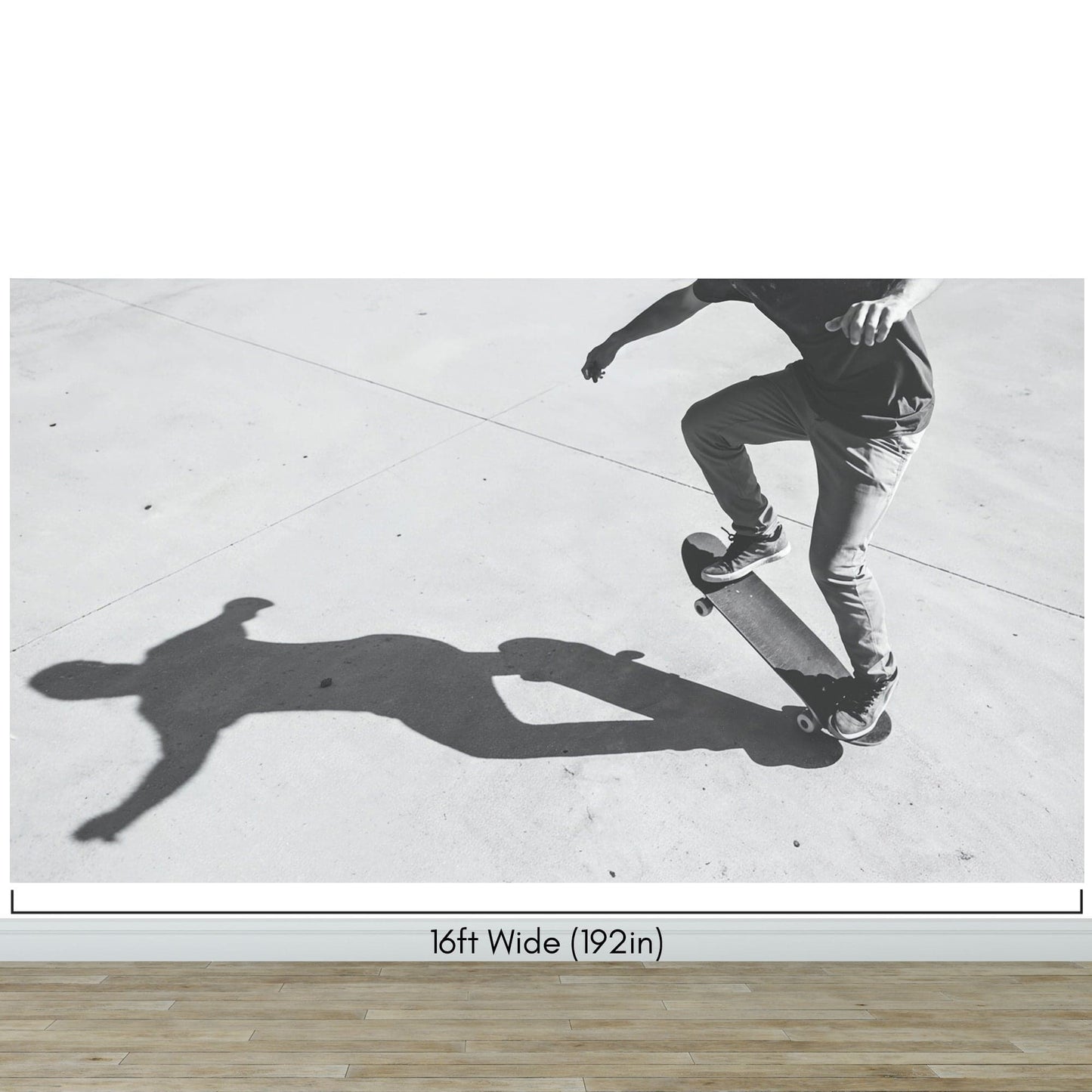 Black and White Skateboard Urban Wall Mural. #7066