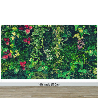 Greenery Jungle Bush Wallpaper Mural. Tropical Leaves / Fern Wallpaper. #6765