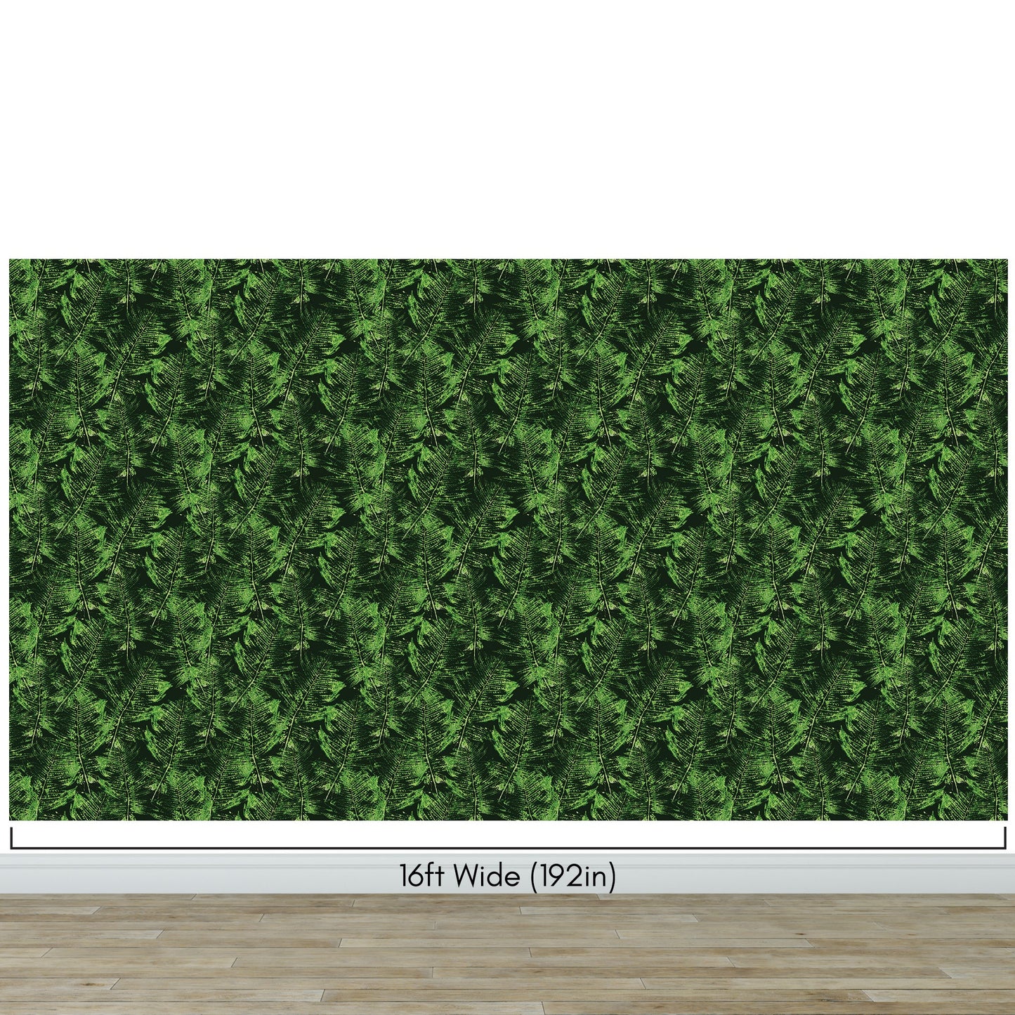 Green Leaves Pattern Wallpaper Mural. Botanical Wall Mural. #6744