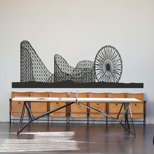 Ferris Wheel and Roller Coaster Wall Decal Design. #OS_AA1051