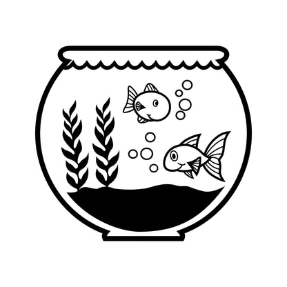 Fish Bowl Wall Decal Sticker. #OS_ES117