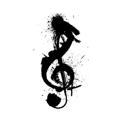 Music Wall Art. Grunge Music Treble Clef Note Wall Decal. #OS_MB923
