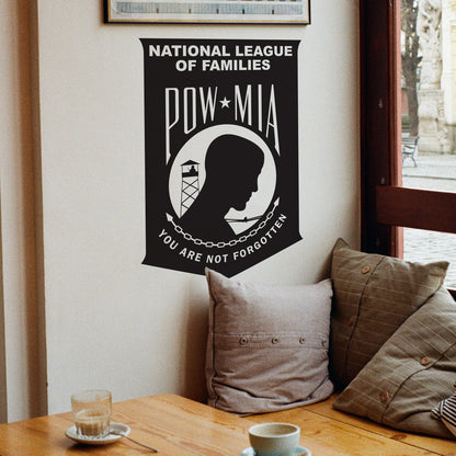Prisoner Of War * Missing In Action. We are not Forgotten. POW MIA Military Wall Decal. #317