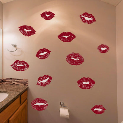 12 Sexy Lips Wall Decal Sticker. Glamour Decor. #6672