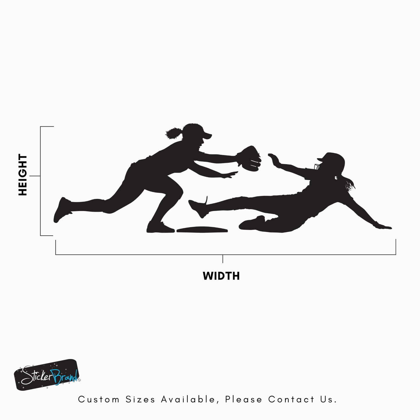 Softball Player Sliding into Home Base. Sports-Themed Decor. #6794