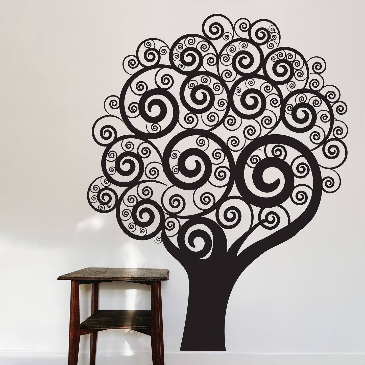 Swirling Circle Tree Wall Decal Sticker. #271