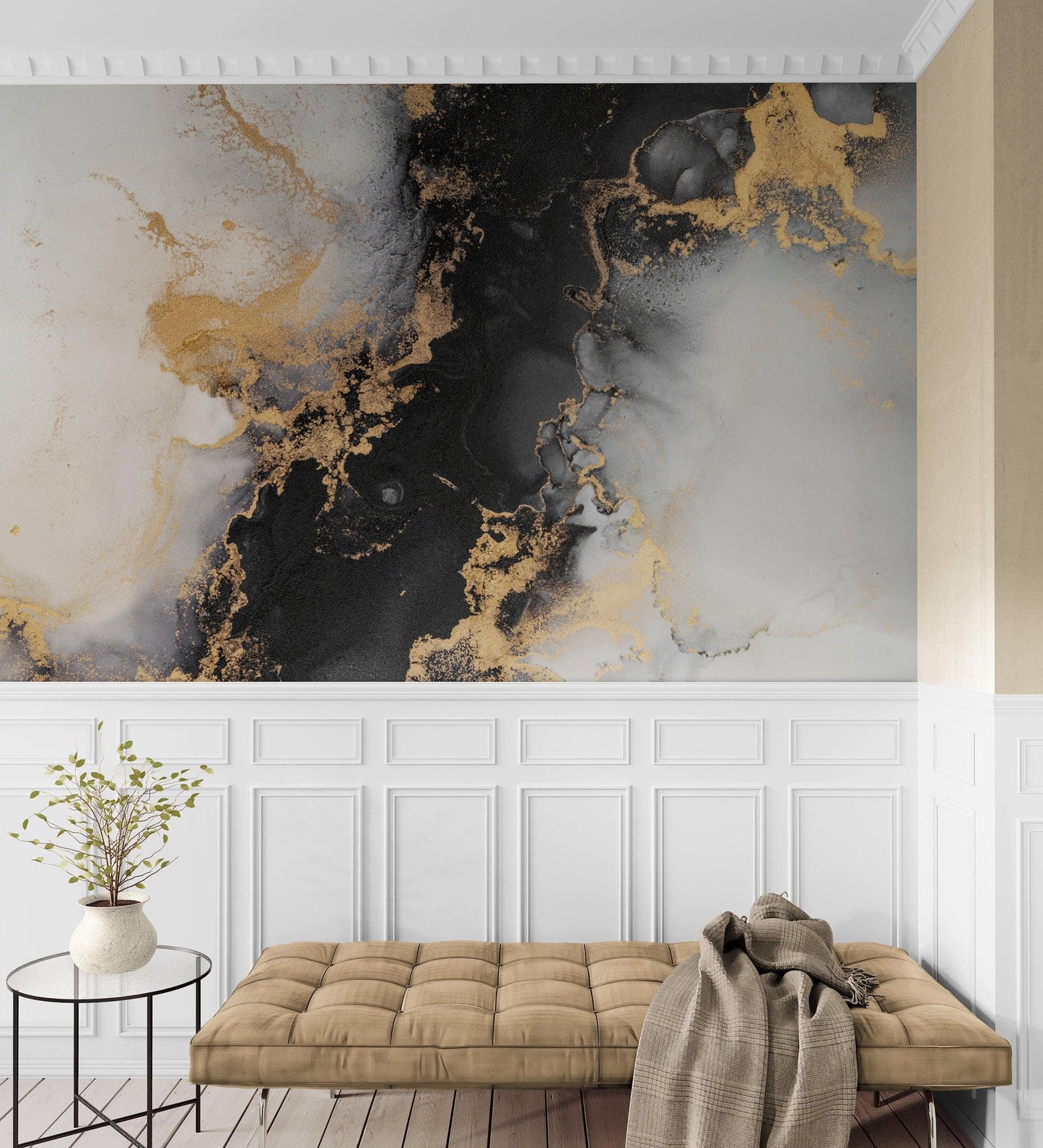 Marble Design Alcohol Ink Abstract Pattern Wallpaper Mural. #FT-448512