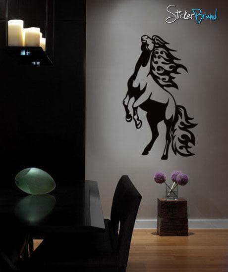 Vinyl Wall Art Decal Sticker Horse Mustang in Flames #0013