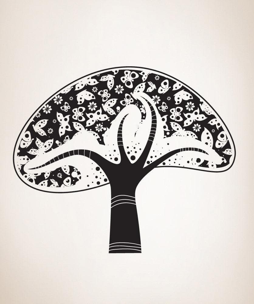 Vinyl Wall Decal Sticker Butterfly Tree #1013