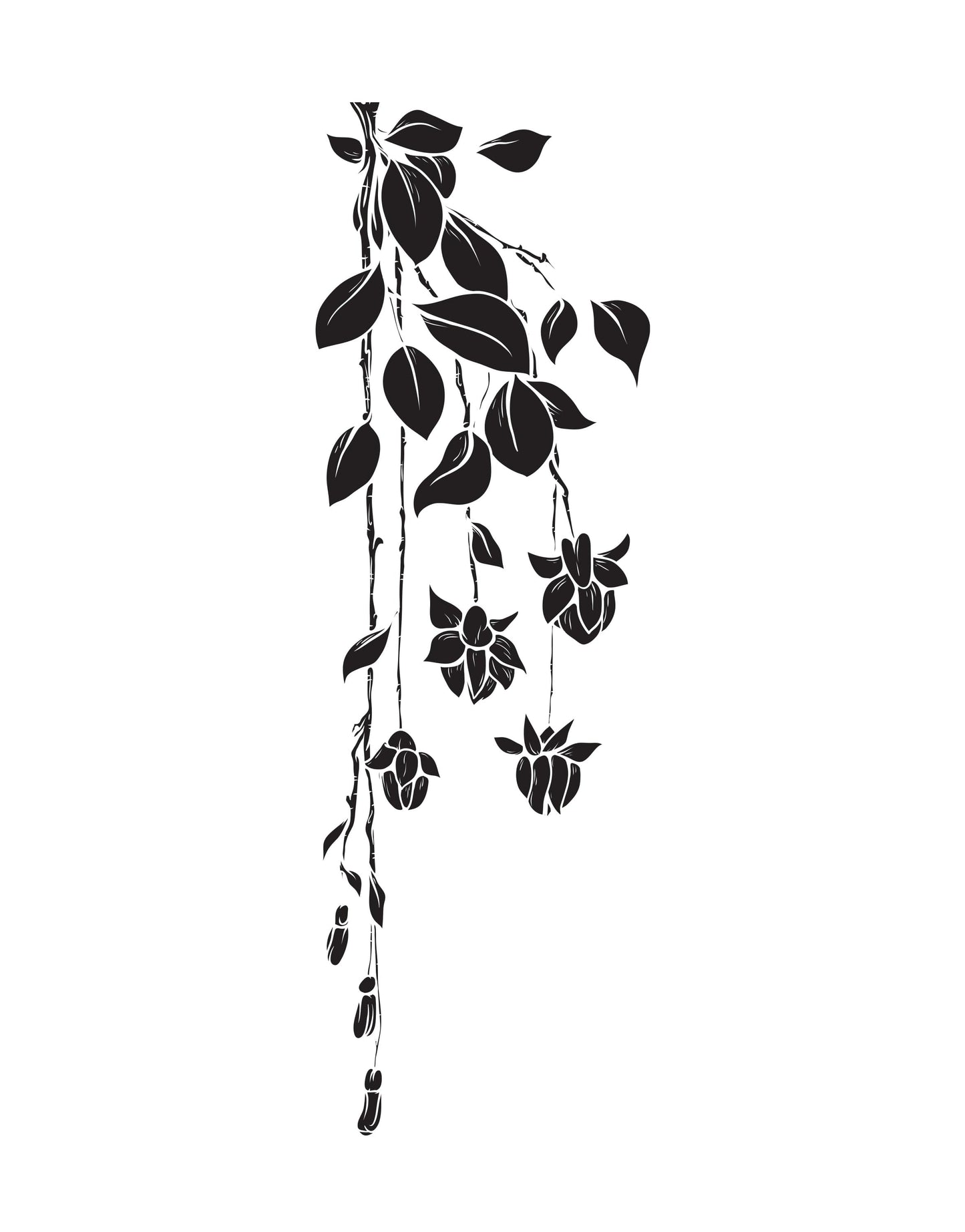 Hanging Flower Vines Vinyl Wall Decal Sticker.