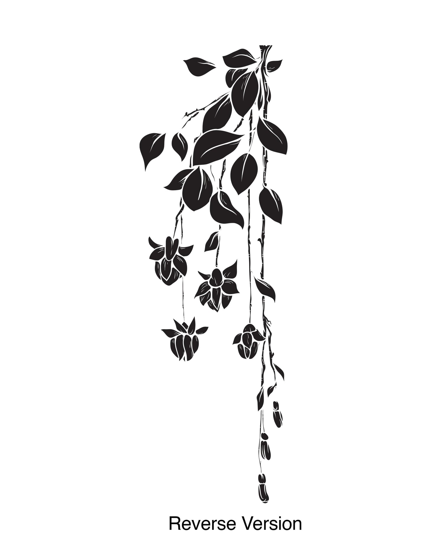 Hanging Flower Vines Vinyl Wall Decal Sticker. reversed
