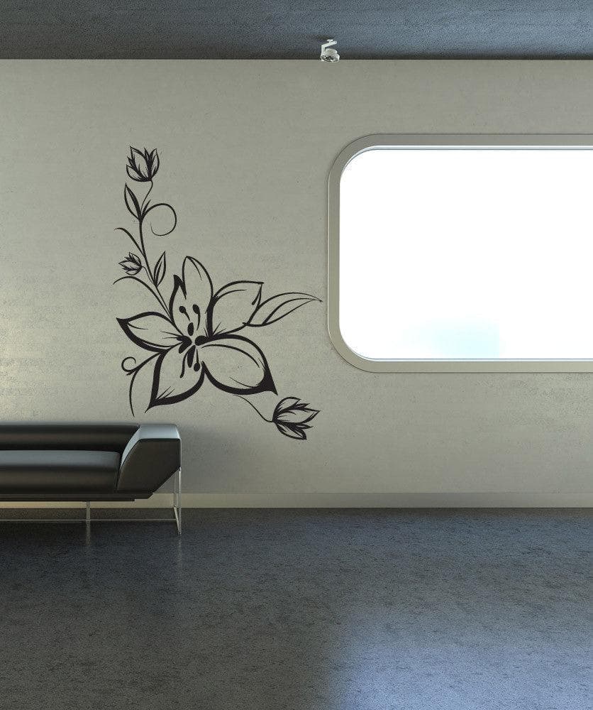 Vinyl Wall Decal Sticker Sketchy Flower #1020