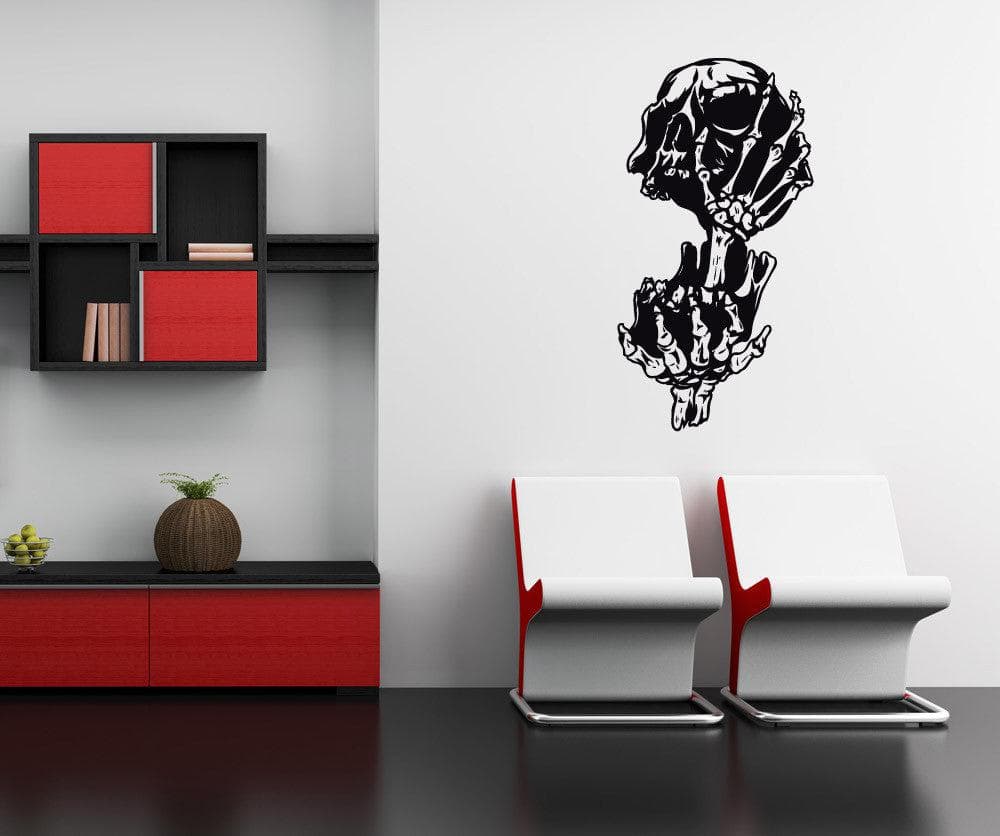 Skull and Hands Vinyl Wall Decal Sticker. #1032
