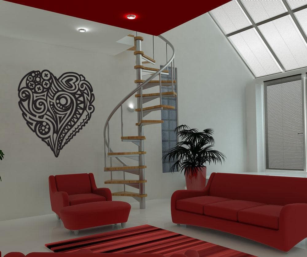 Vinyl Wall Decal Sticker Abstract Heart Design #1055