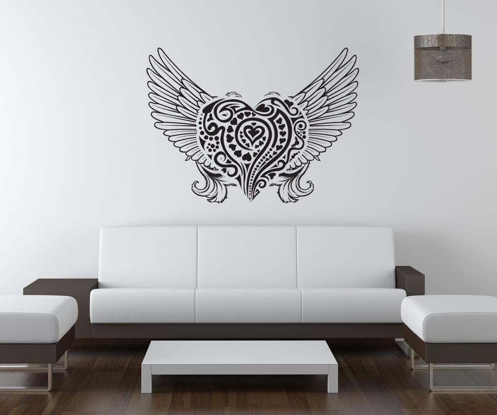 Vinyl Wall Decal Sticker Abstract Angel Heart #1056