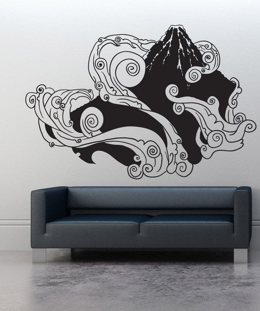 Japanese Mountain Artistic Wall Decal. #1059