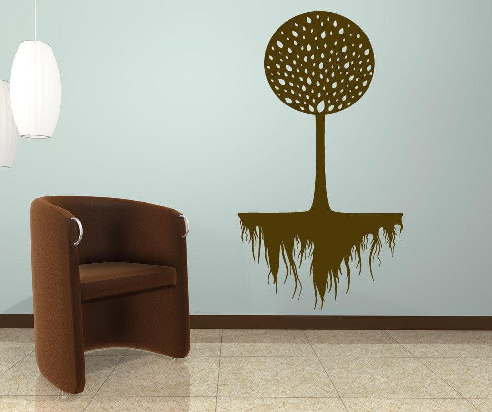 Vinyl Wall Decal Sticker Circle Root Tree #1076