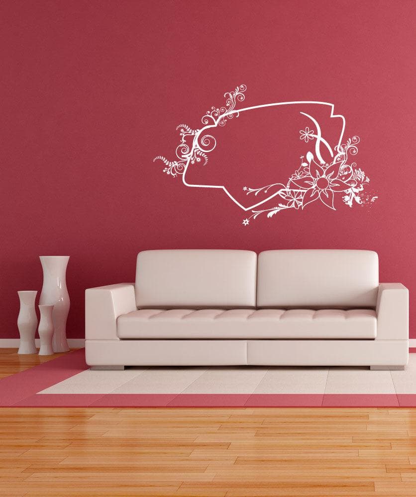 Vinyl Wall Decal Sticker Flower Frame #1078
