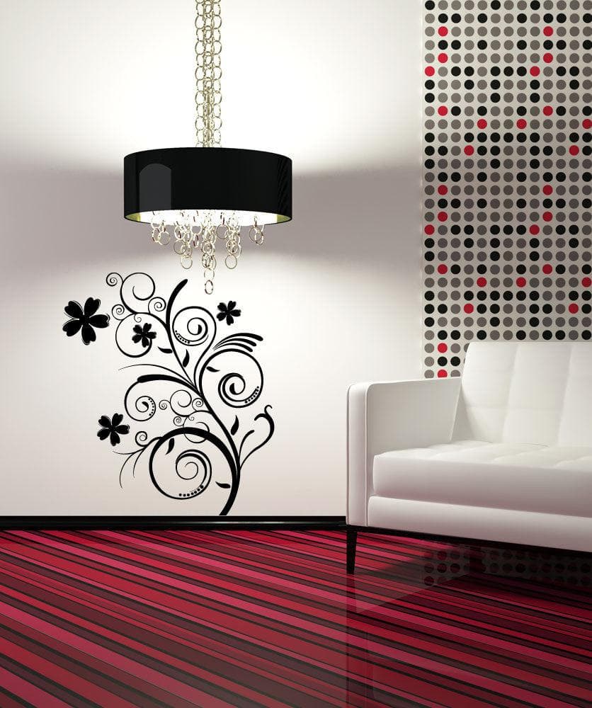 Vinyl Wall Decal Sticker Curly Flower Plant #1082