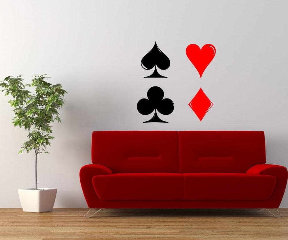 Vinyl Wall Decal Sticker Playing Cards Symbols #1089