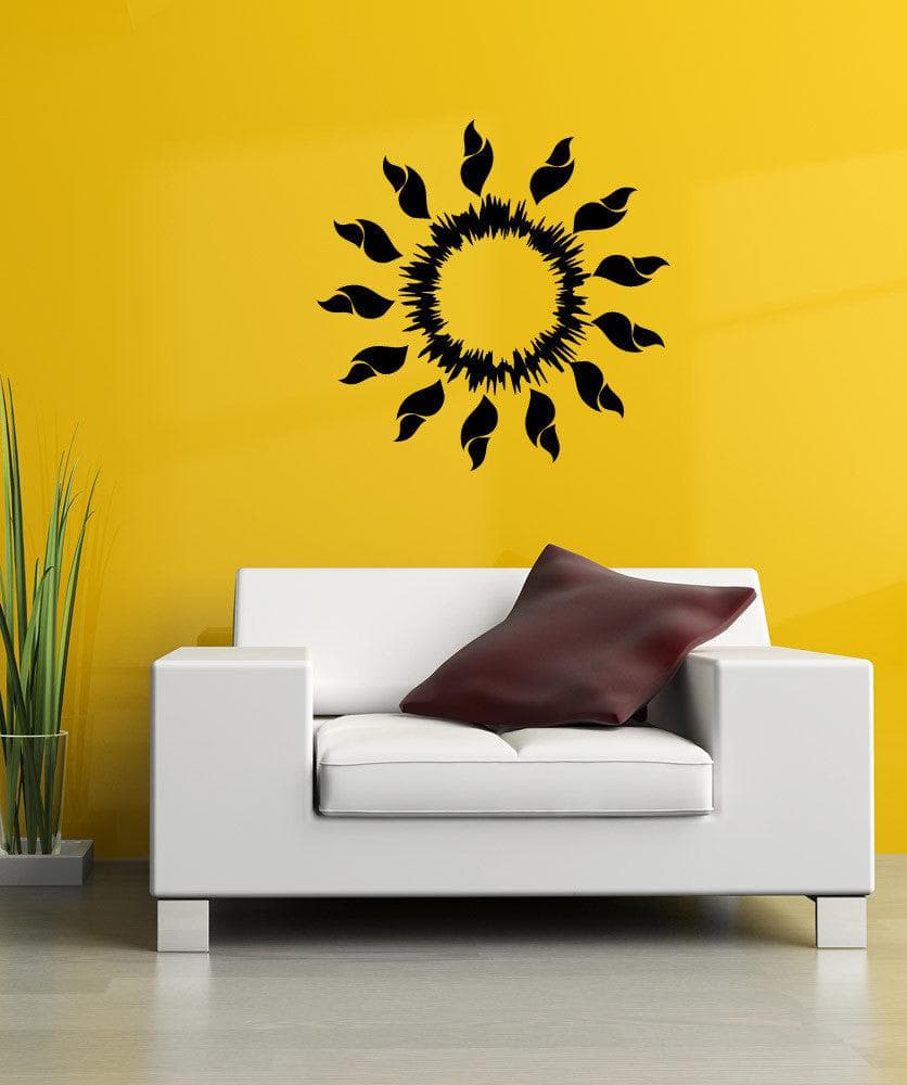 Vinyl Wall Decal Sticker Flaming Sun #1094